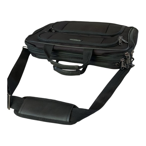 Kenneth Cole Reaction Black Laptop Briefcase Messenger Bag – Fits 15" Laptop - Picture 3 of 8